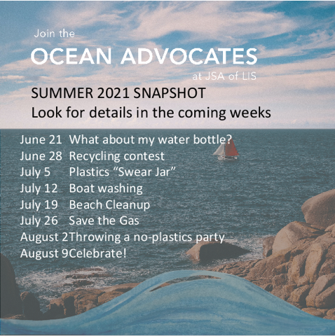 Calendar of upcoming 2021 activities for Ocean Advocates