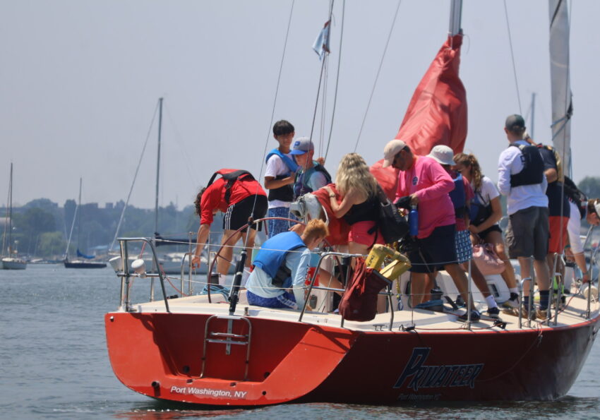 Sailors get ready for MOB on water drills.